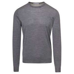 Gaudenzi Men Grey Crewneck Sweater With Long Sleeves In Cashmere Man Gaudenzi